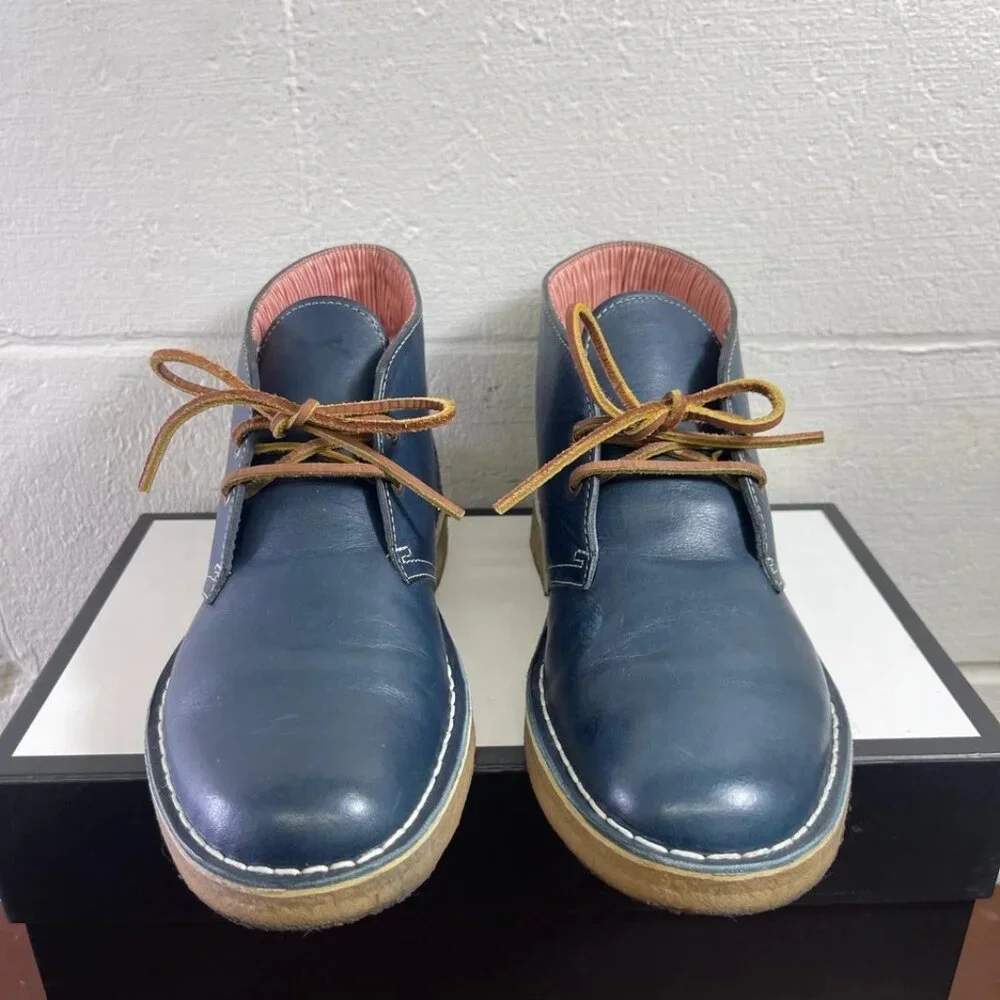 Clarks Originals X‎ Herschel Limited Blue Leather Denim Desert Boots Men's 8.5 M